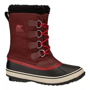 Sorel Winter Carnival Waterproof Nylon Insulated Boots Madder Brown Size 6 EUC